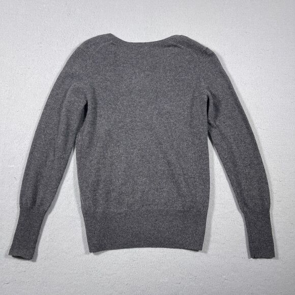 Halogen 100% Cashmere Sweater Women’s Small‎ V-Neck Heathered Gray - Picture 10 of 11